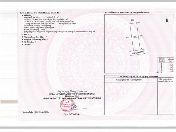 Bán đất thổ cư ở Trảng Bom, Đồng Nai gần KCN Bàu Xéo chợ, trường học