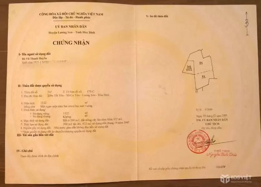 BÁN LÔ ĐẤT BÁM SUỐI – CƯ YÊN, LƯƠNG SƠN, HÒA BÌNH