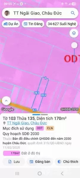 Bán nhà 1 trệt 1 lầu 170m² ngay trung tâm Ngãi Giao, đường ô tô, giá chỉ 1.8 tỷ sổ riêng