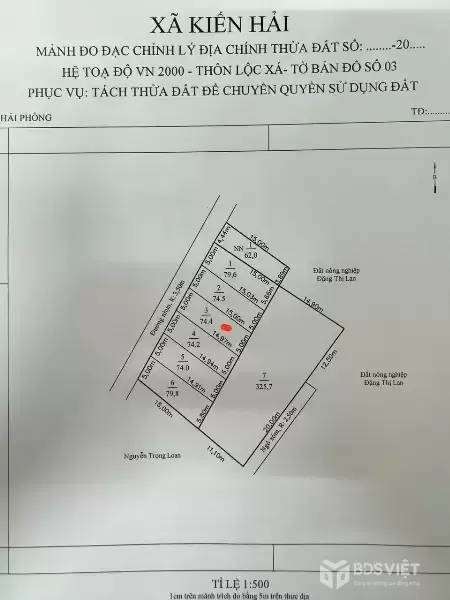 Bán đất F0 giá hiếm chỉ 1,3x tỷ – lô đẹp Lộc Xá, Kiến Thụy, Hải Phòng  ZALO 0567 222 555