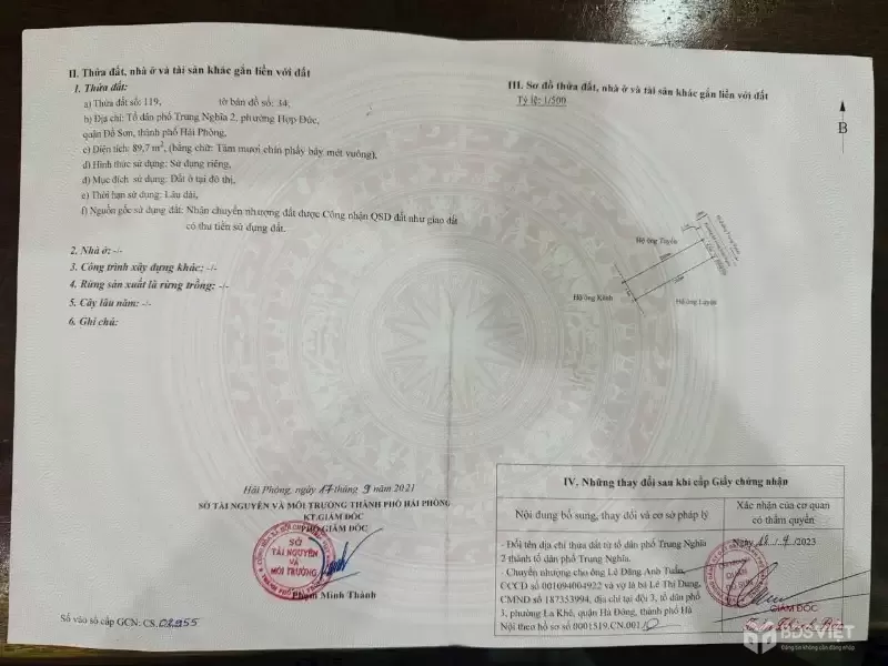 Bán lô đất giá hiếm TDP Trung Nghĩa – Đồ Sơn, chỉ 1,9x tỷ  ZALO 0567 222 555