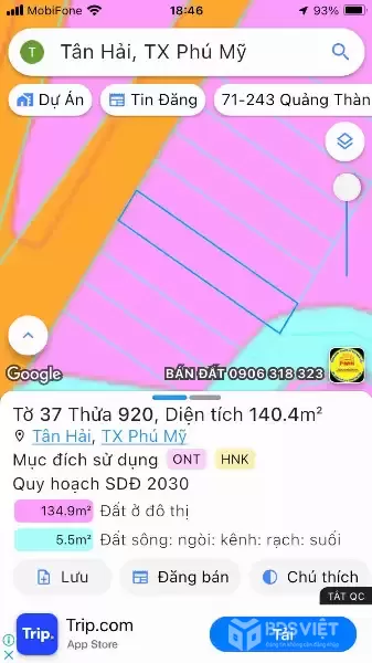 Đất TPHCM - 140m2 Thổ cư 100m2, Dân cư kín , đường nhựa to,Giá đầu tư