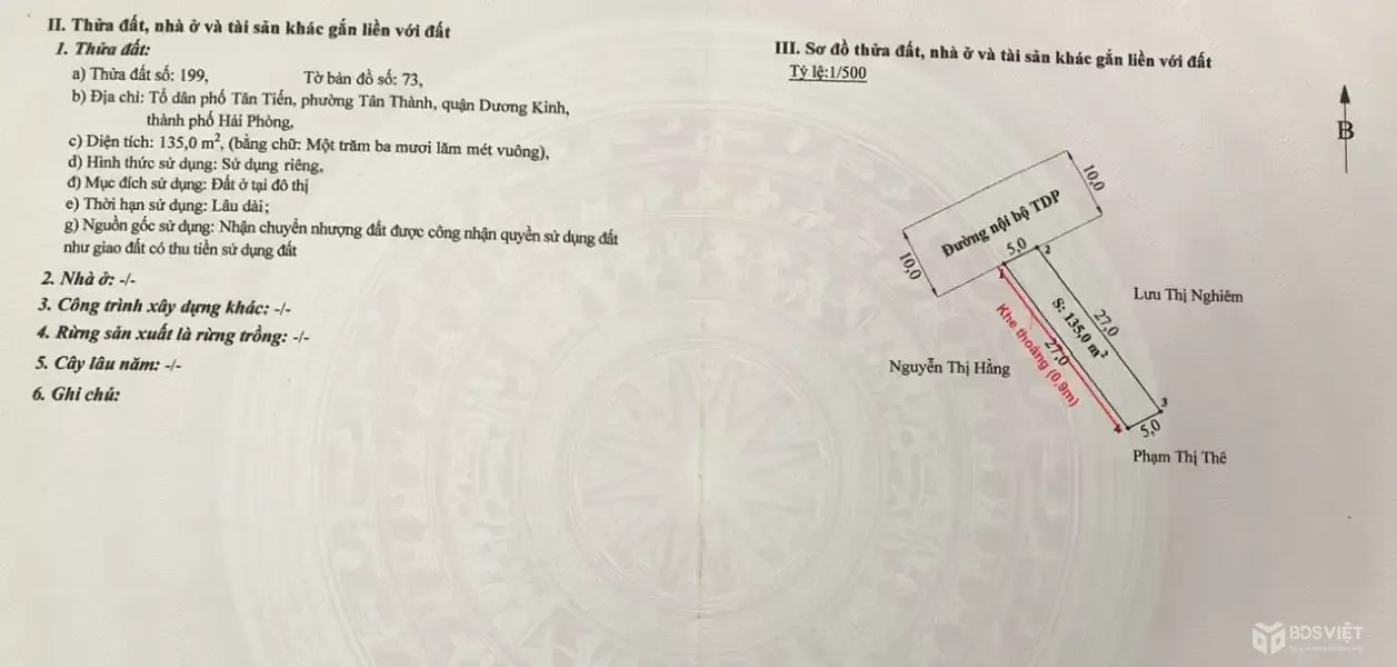 HÀNG SIÊU HOT – LÔ ĐẤT ĐƯỜNG 10M RỘNG NHẤT KHU TÂN THÀNH – DƯƠNG KINH  GIÁ CHỈ 2X TRIỆU/M²  ZALO 0567 222 555