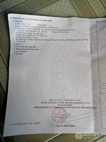 157m2 Thổ cư 100%, Phú Thịnh giá chỉ 450 triệu