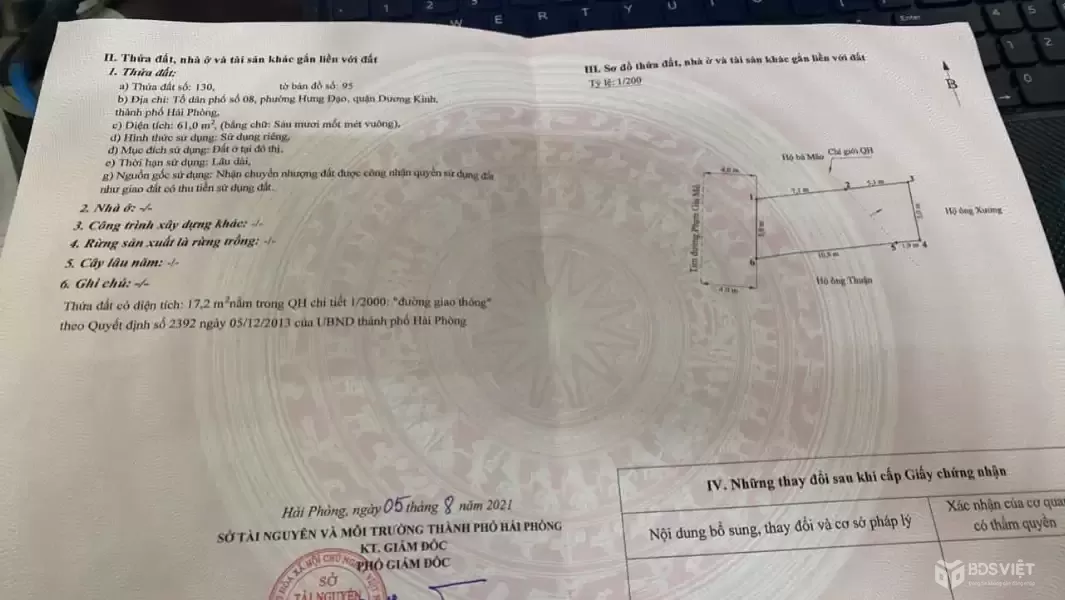 Đất mặt đường Phạm Gia Mô – trung tâm Hưng Đạo, Dương Kinh – giá chỉ 1,9x tỷ  ZALO 0567 222 555