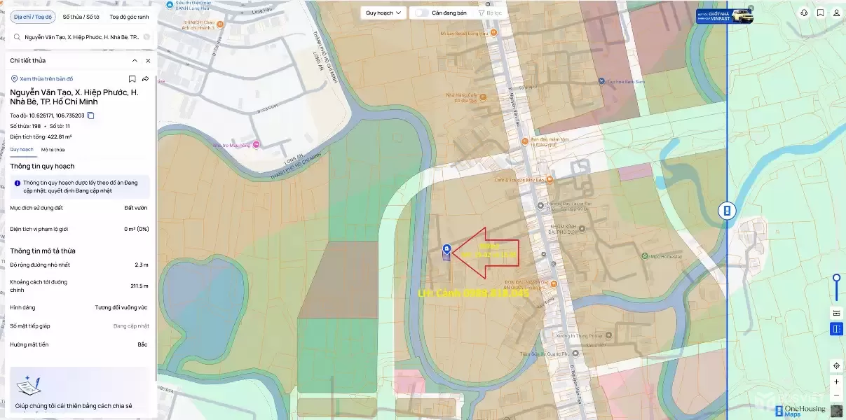 Bán đất phố Nguyễn Văn Tạo, Hiệp Phước, Nhà Bè, thành phố Hồ Chí Minh - 369m2, lô góc, miễn TG