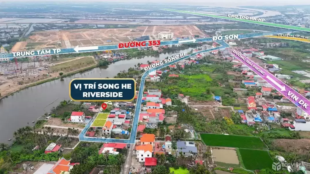 LÔ GÓC SÔNG HE RIVERSIDE – GẦN VINHOMES DƯƠNG KINH, GIÁ CHỈ 1,2XX TỶ  ZALO 0567 222 555