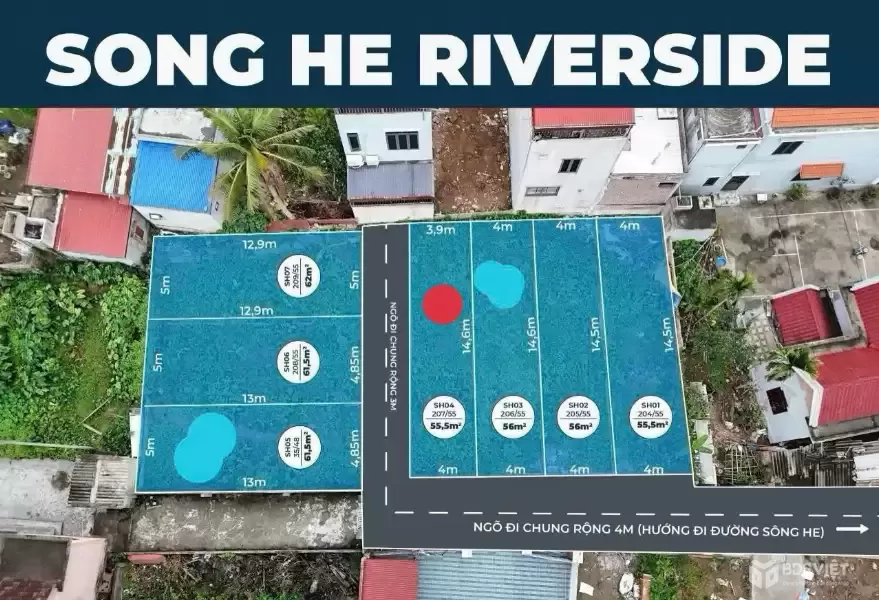 LÔ GÓC SÔNG HE RIVERSIDE – GẦN VINHOMES DƯƠNG KINH, GIÁ CHỈ 1,2XX TỶ  ZALO 0567 222 555