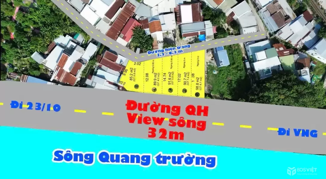 BÁN ĐẤT FULL THỔ ĐƯỜNG Ô TÔ – VIEW SÔNG ĐẸP TẠI VĨNH HIỆP, NHA TRANG 

- Vị trí vàng: Mặt sau đường quy hoạch 32m, view sông thoáng mát – kết nối đường 23/10 và Võ Nguyên Giáp, giao thông thuận tiện.
- Đường ô tô tới đất, khu dân cư yên tĩnh, thoá