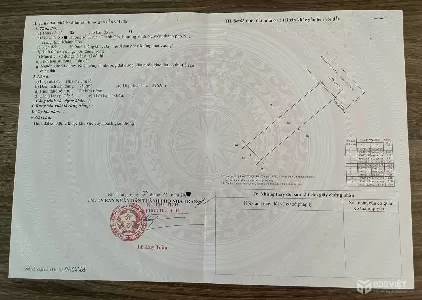 Bán Nhà 4 Tầng 76m² – Gần Biển Trần Phú – Sổ Hoàn Công