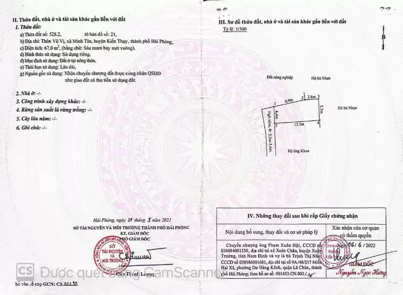 BÁN ĐẤT VŨ VỊ MINH TÂN KIẾN THỤY – 67M2 NỞ HẬU – NGÕ Ô TÔ – GIÁ RẺ TẦM TIỀN  ZALO 0567 222 555