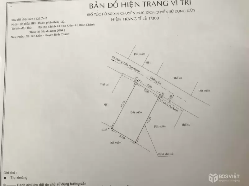 CẦN BÁN 129M2 8X16 ĐẤT THỔ CƯ HẺM XE TẢI TÂN KIÊN