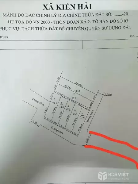Bán đất Đoàn Xá Kiến Hải mặt đường thôn giá đầu tư hiếm gần tuyến 404  ZALO 0567 222 555