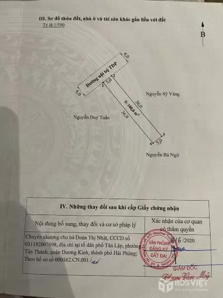 BÁN LÔ 180M² TÂN LẬP – TÂN THÀNH – DƯƠNG KINH  GIÁ 1X TRIỆU/M² – ĐƯỜNG 6M CÓ VỈA HÈ – HÀNG DIỆN TÍCH LỚN  ZALO 0567 222 555