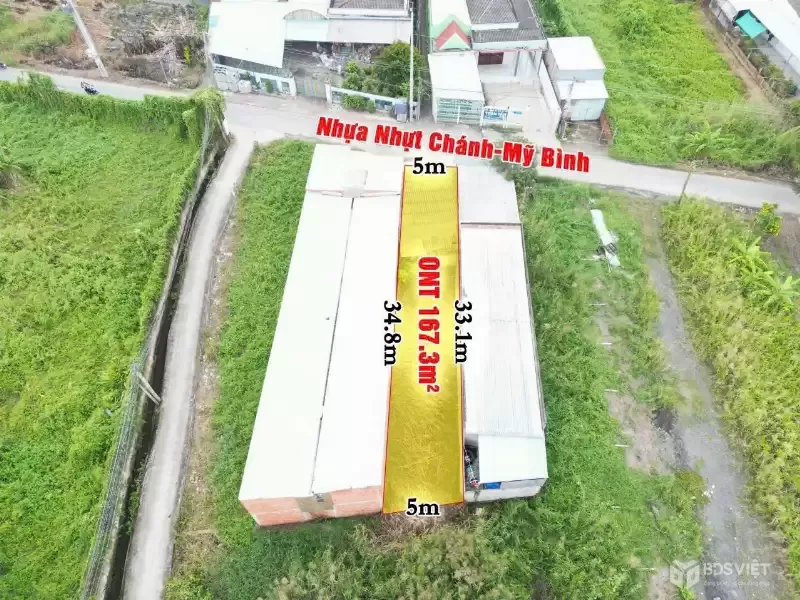 Bán nền thổ cư ấp 1, Nhựt Chánh , Bến Lức dt 167m2 giá 1,99 tỷ