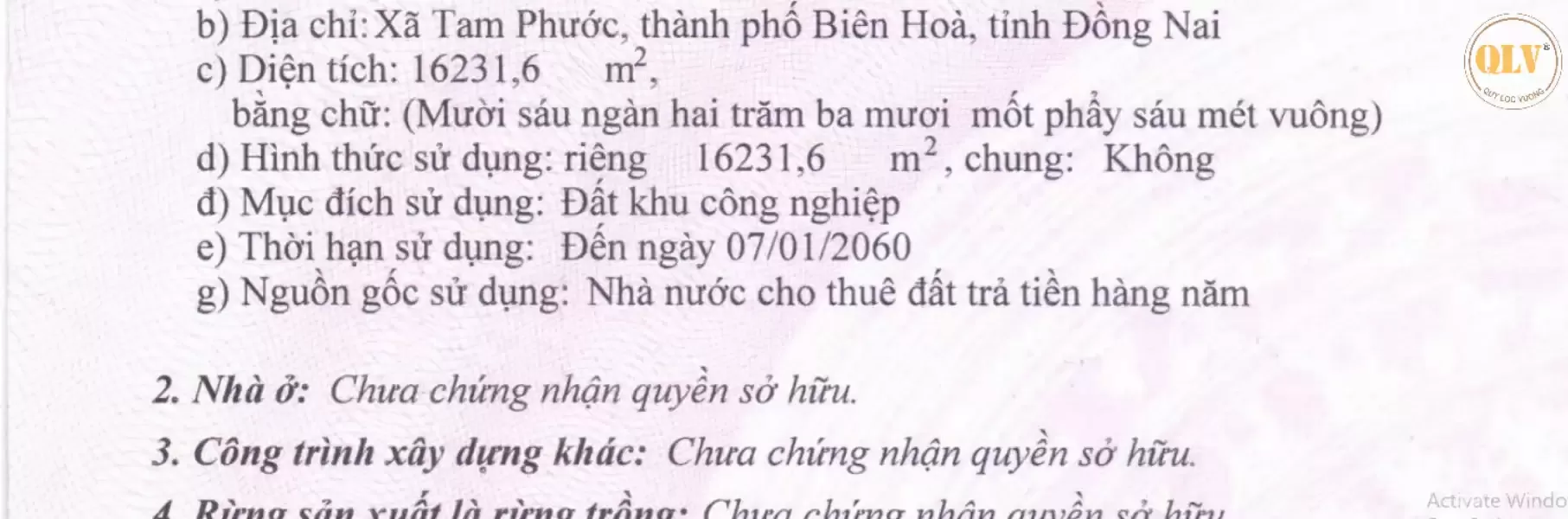 BÁN ĐẤT  – CCN DỐC 47, TAM PHƯỚC, BIÊN HÒA, ĐN – 52.122m²