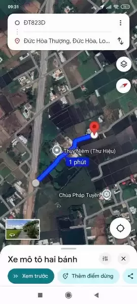 Bán đất thổ cư 1/ĐT 823D , xã Đức Hòa Thượng dt 435m2 đường beton 6m giá 3,3 tỷ