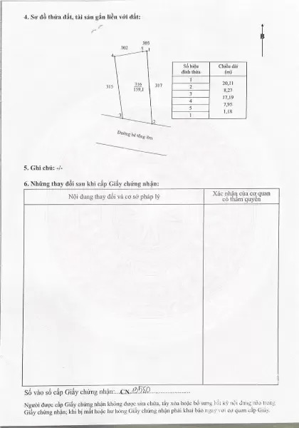Bán nền thổ cư đường beton 8m xã Đức Hòa Thượng dt 159m2 giá 1,15 tỷ