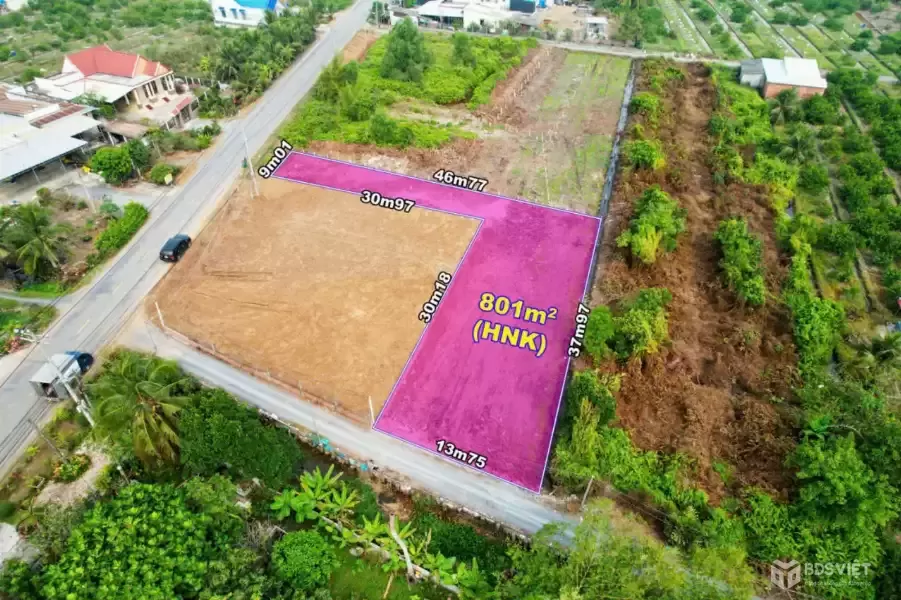 Bán đất 2 mặt tiền ĐT 816 xã Thạnh Hòa , Bến Lức dt 1351m2 đất vườn giá 2,8 tỷ