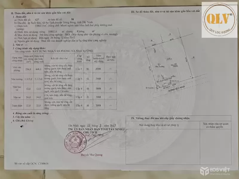 BÁN NHÀ XƯỞNG KCN LINH TRUNG 3, TRẢNG BÀNG, TN 10.802m²