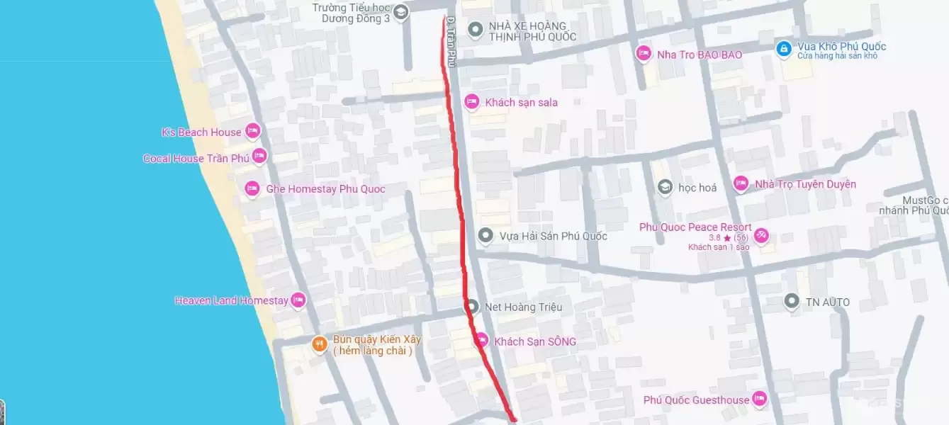 Bán đất mặt tiền Trần Phú – Dương Đông, Phú Quốc – 180m² full thổ cư, có nhà cấp 4