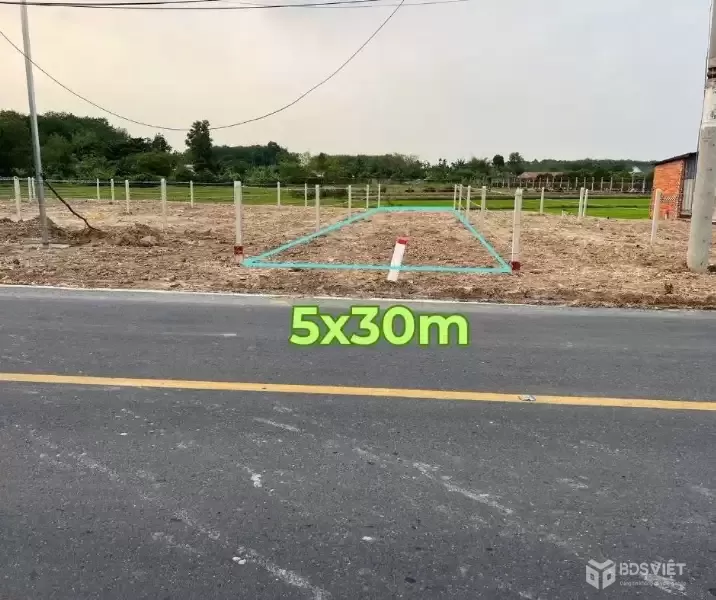 Bán 4 lô đất thổ cư mặt tiền tỉnh lộ 7, xã An Nhơn Tây dt 150m2 giá 1,98 tỷ 1 lô