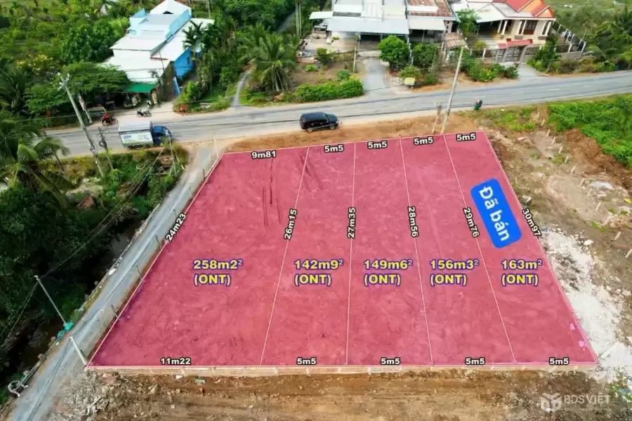 Bán 4 lô thổ cư mặt tiền ĐT 816 , Thạnh Hòa, Bến Lức giá 1,49 tỷ / lô