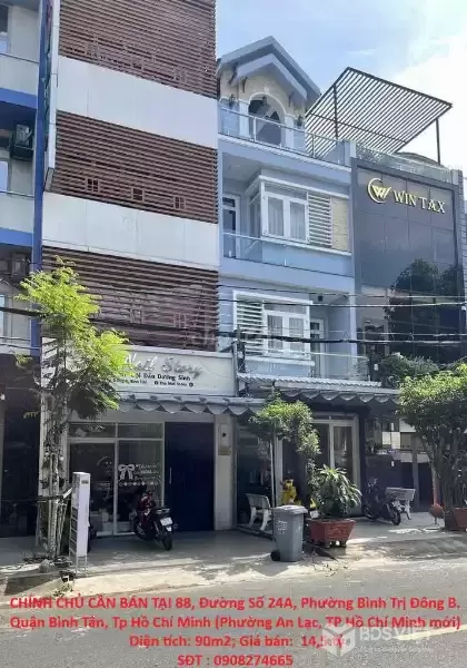 NHÀ MẶT TIỀN – GIÁ TỐT  – CHÍNH CHỦ CẦN BÁN TẠI 88, Đường Số 24A, Phường Bình Trị Đông B