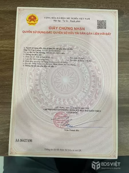 Lô Đất 95m2 Minh Tân Kiến Thụy - Ngõ Rộng 5m Bám Sát Ga LC-HN-HP ZALO 0567 222 555