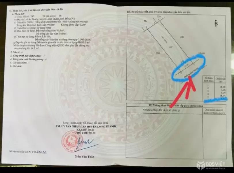 ĐẤT CHÍNH CHỦ - MẶT TIỀN Vị Trí Xã An Phước, Huyện Long Thành, Tỉnh Đồng Nai