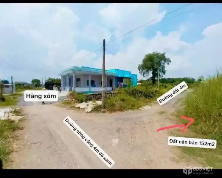Bán đất thổ cư 2 mặt tiền Nhựt Chánh , Bến Lức dt 152m2 giá 750 triệu