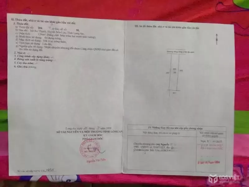 Bán đất thổ cư đường beton gần trường tiểu học An Thạnh dt 120m2 giá bán lỗ chốt gấp 850 triệu