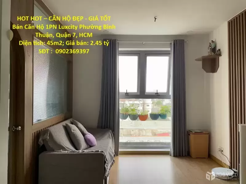HOT HOT – CĂN HỘ ĐẸP - GIÁ TỐT  Bán Căn Hộ 1PN Luxcity Phường Bình Thuận, Quận 7, HCM