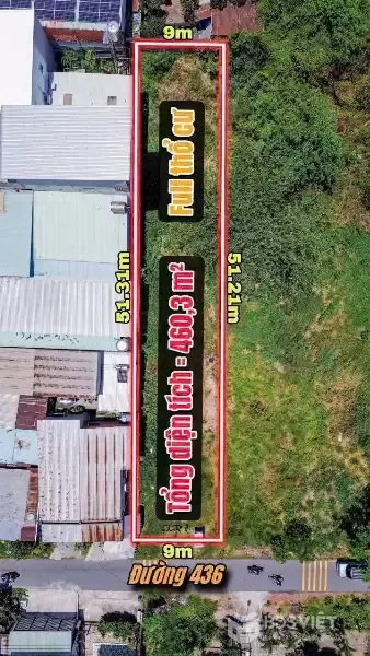 Bán đất mặt tiền đường 436, Phú Hòa Đông dt 460,3m2 full thổ giá 4,2 tỷ