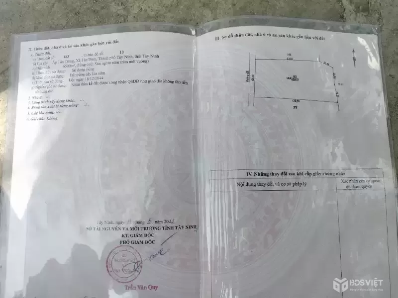 Cần bán đất trong TP Tây Ninh giá 9.6 tỷ