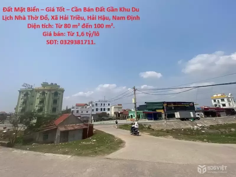 Đất Mặt Biển – Giá Tốt – Cần Bán Đất Gần Khu Du Lịch Nhà Thờ Đổ, Xã Hải Triều, Hải Hậu, Nam Định