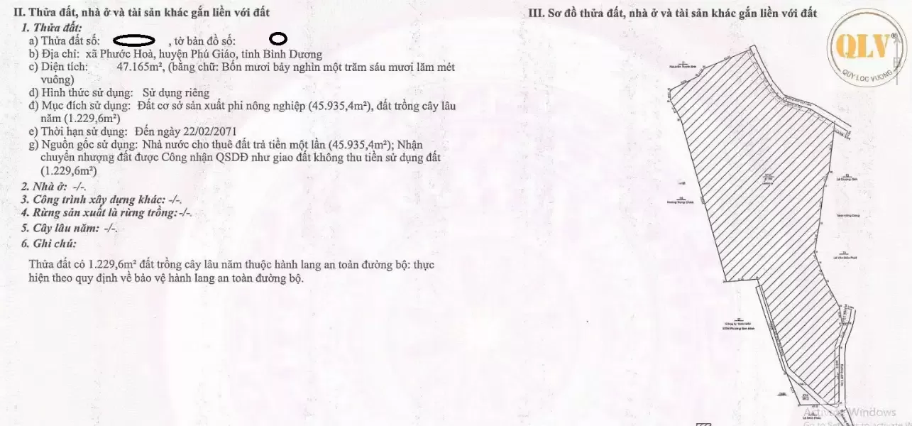 Bán đất trống Phước Hòa, Phú Giáo 48.405m²