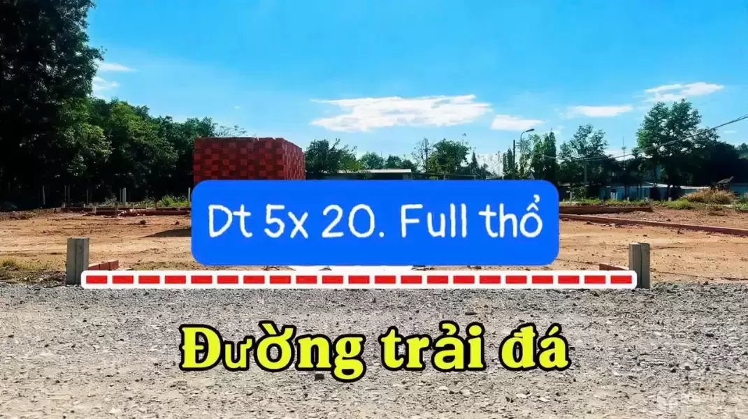 Bán nền thổ cư đường đá xanh xã Tân An Hội dt 100m2 giá 1,65 tỷ