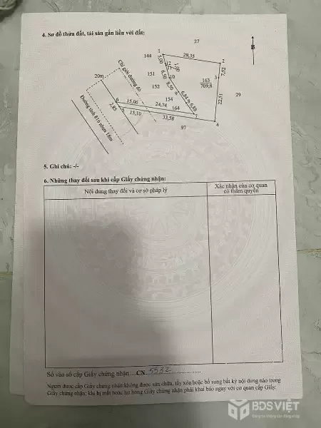Bán đất mặt tiền ĐT 816 Thạnh Hòa, Bến Lức tdt 910m2 (200m2 thổ) giá 2,7 tỷ