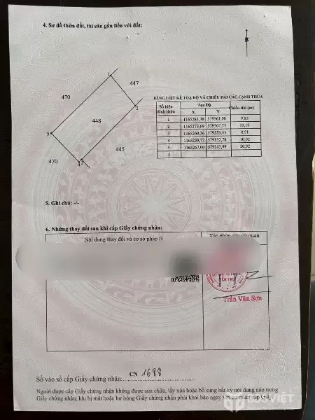 Bán đất tặng nhà cấp 4 hoàn công ĐT 833 tdt 1916m2 ( 300m2 thổ ) Bình Lãng , Tân Trụ giá 6,5 tỷ