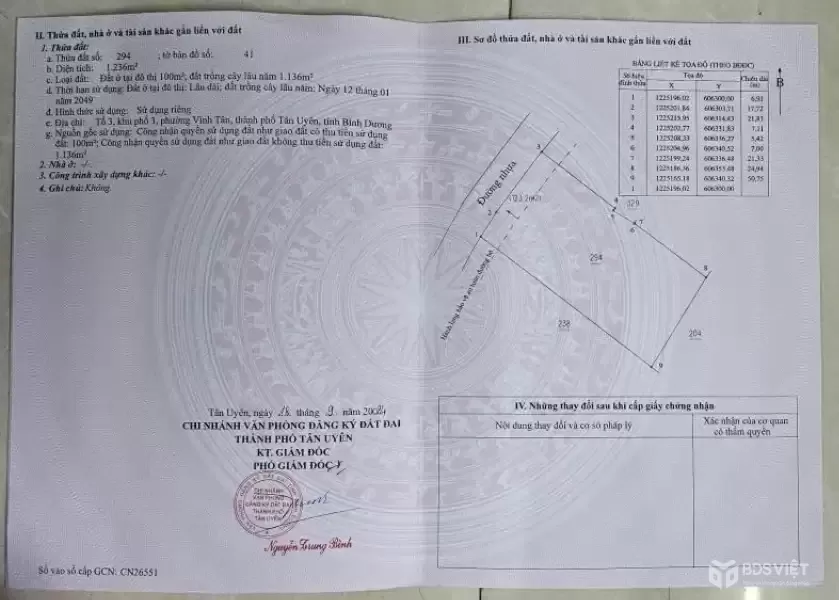 ĐẤT ĐẸP – GIÁ TỐT  – CHÍNH CHỦ CẦN BÁN GẤP tại Xã Vĩnh Tân, Thị xã Tân Uyên, Bình Dương