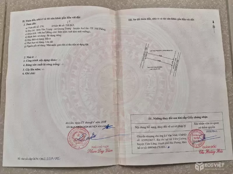 CHÍNH CHỦ CẦN BÁN LÔ ĐẤT ĐẸP TẠI AN LÃO – HẢI PHÒNG