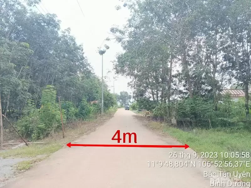 BẮC TÂN UYÊN, NGÂN HÀNG THANH LÝ ĐẤT NGANG 11M, DT 1536.8M2, ĐƯỜNG BÊ TÔNG 4M, GIÁ  1 TỶ 606