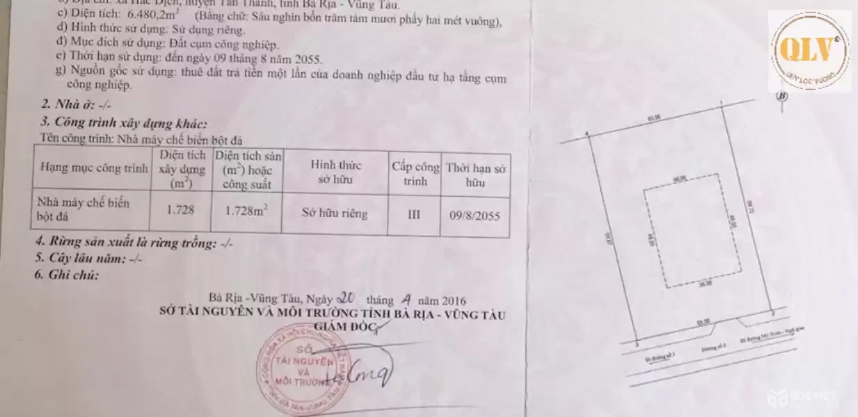 Bán nhà xưởng CCN Tân Thành, BRVT 1.728m²