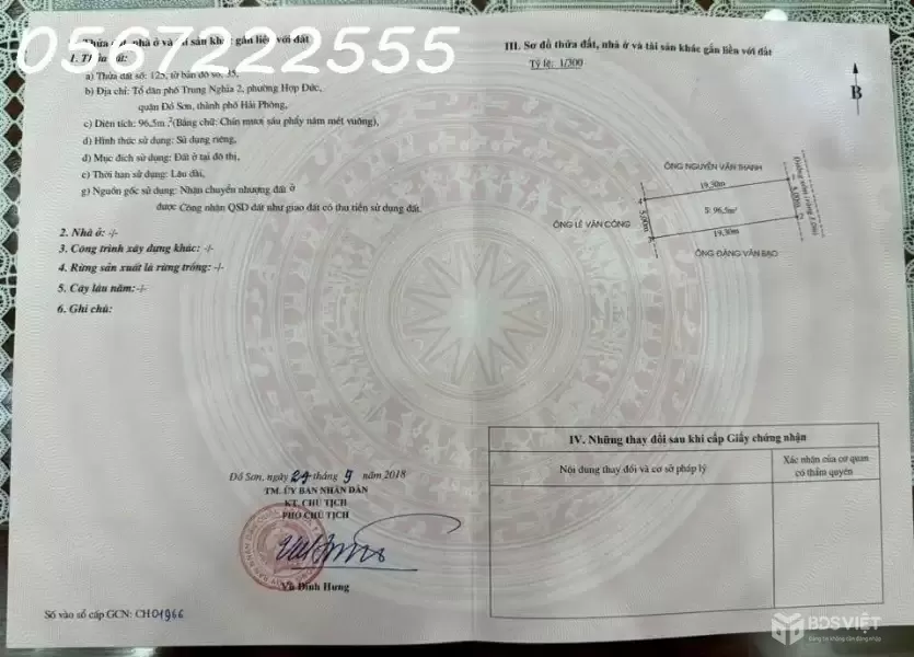 Bán đất Tuyến 2 Trung Nghĩa, Đồ Sơn diện tích rộng 96,5m2 - ZALO 0567 222 555