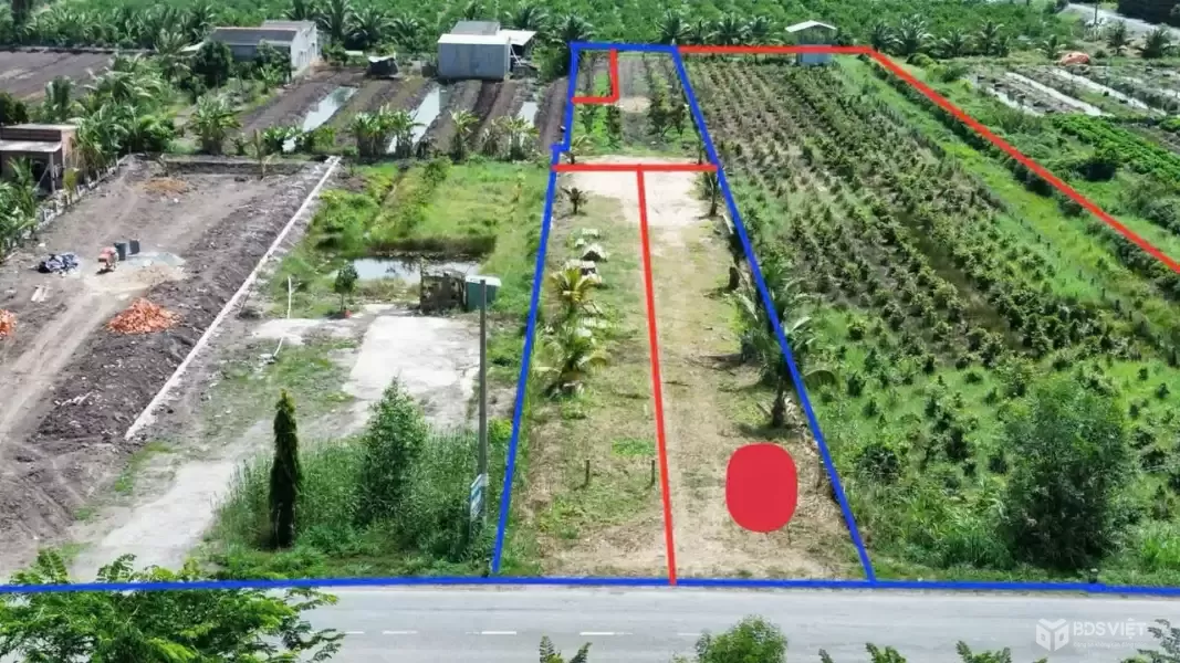 Bán đất mặt tiền tỉnh lộ 818, Tân Thành, Thủ Thừa dt 451m2 full thổ giá 3,15 tỷ