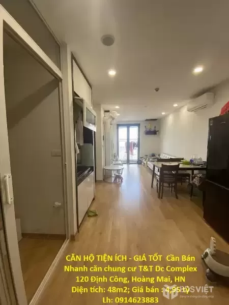 CĂN HỘ TIỆN ÍCH - GIÁ TỐT  Cần Bán Nhanh căn chung cư T&T Dc Complex 120 Định Công, Hoàng Mai, HN