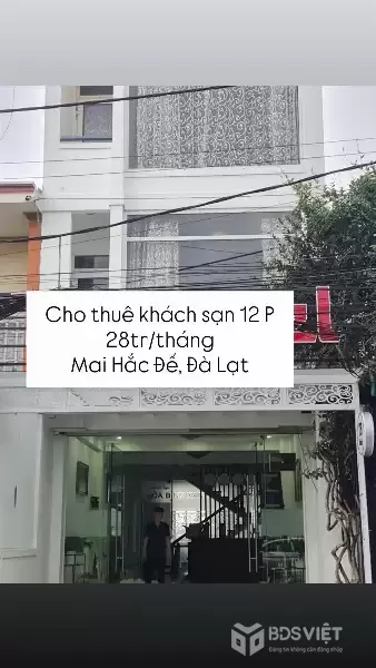 Cho thuê khách sạn 12 phòng 28 triệu/tháng phường 6 Đà Lạt