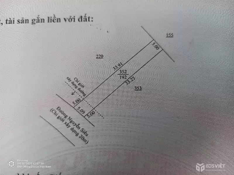 ĐẤT ĐẸP – CHÍNH CHỦ CẦN BÁN LÔ ĐẤT TẠI  Phường Diên Hồng, Gia Lai(ĐC Cũ Diên Phú, Pleiku, Gia Lai)