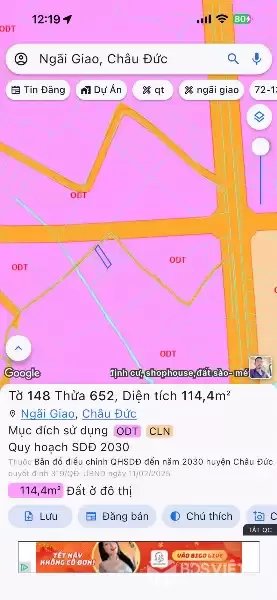 ĐẤT  ĐẸP – GIÁ TỐT – CẦN BÁN ĐẤT Tại Thị trấn Ngãi Giao, huyện Châu Đức – Bà Rịa – Vũng Tàu